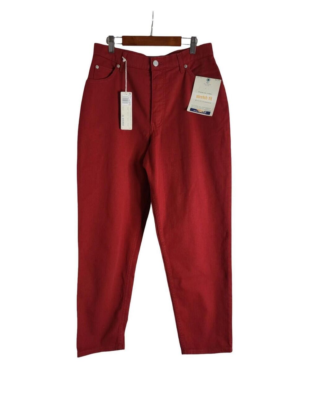 Mark And Spencer Cherry Colored Stretch Fit Leg Tapered To Narrow Ankle Jeans 10